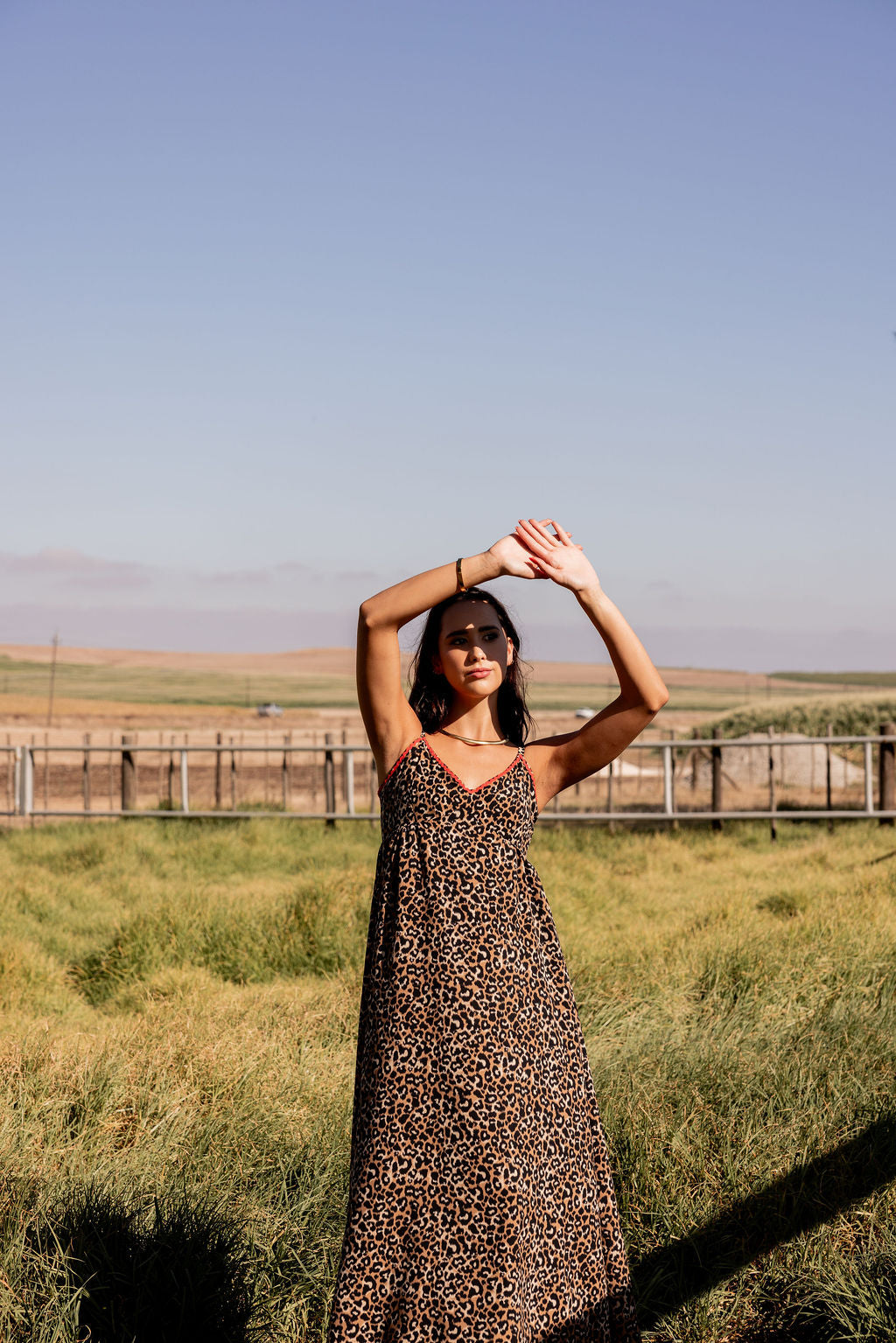 Leopard Sunset Slip Maxi