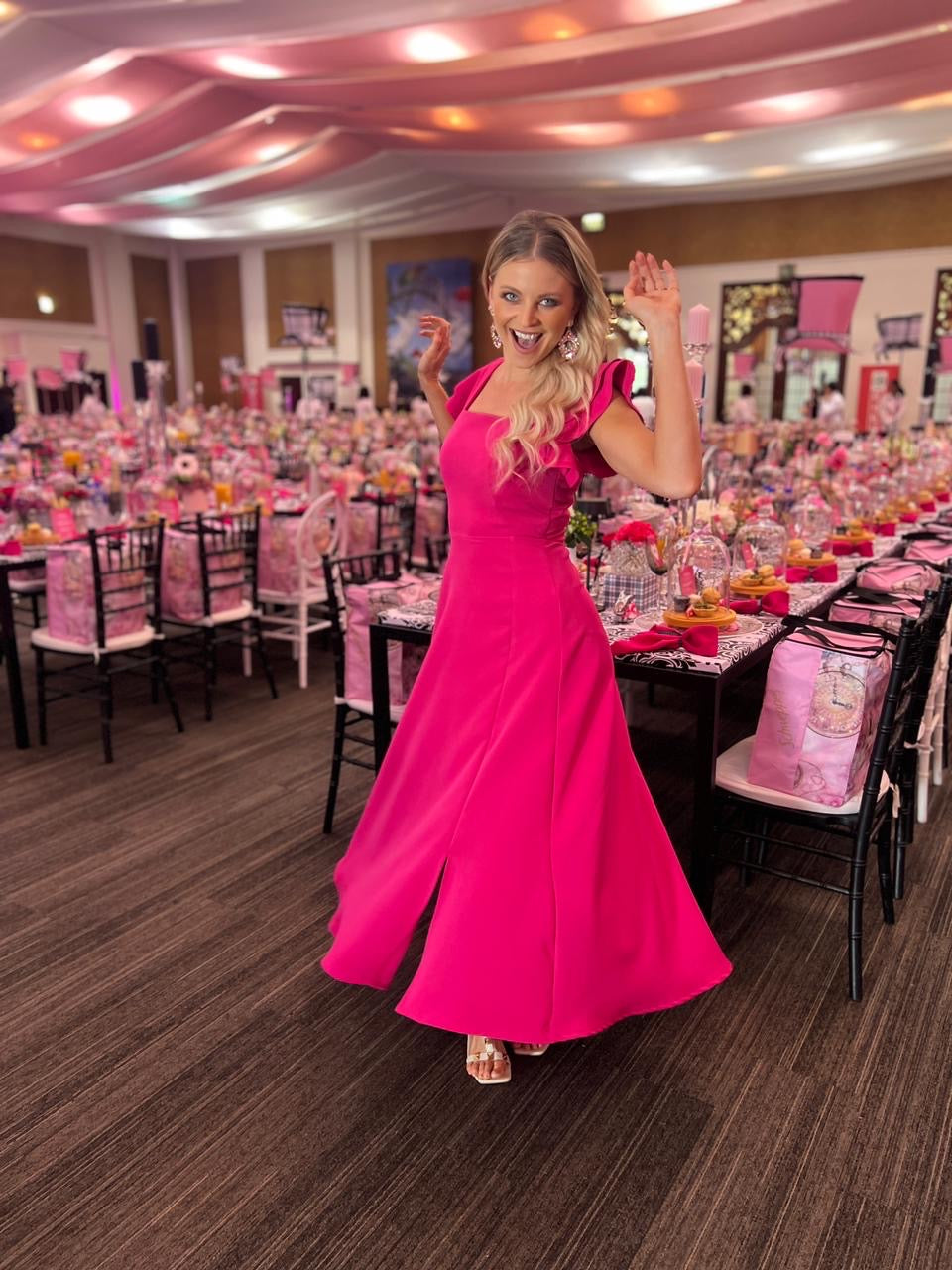 KIMBERLEY DRESS IN HOT PINK
