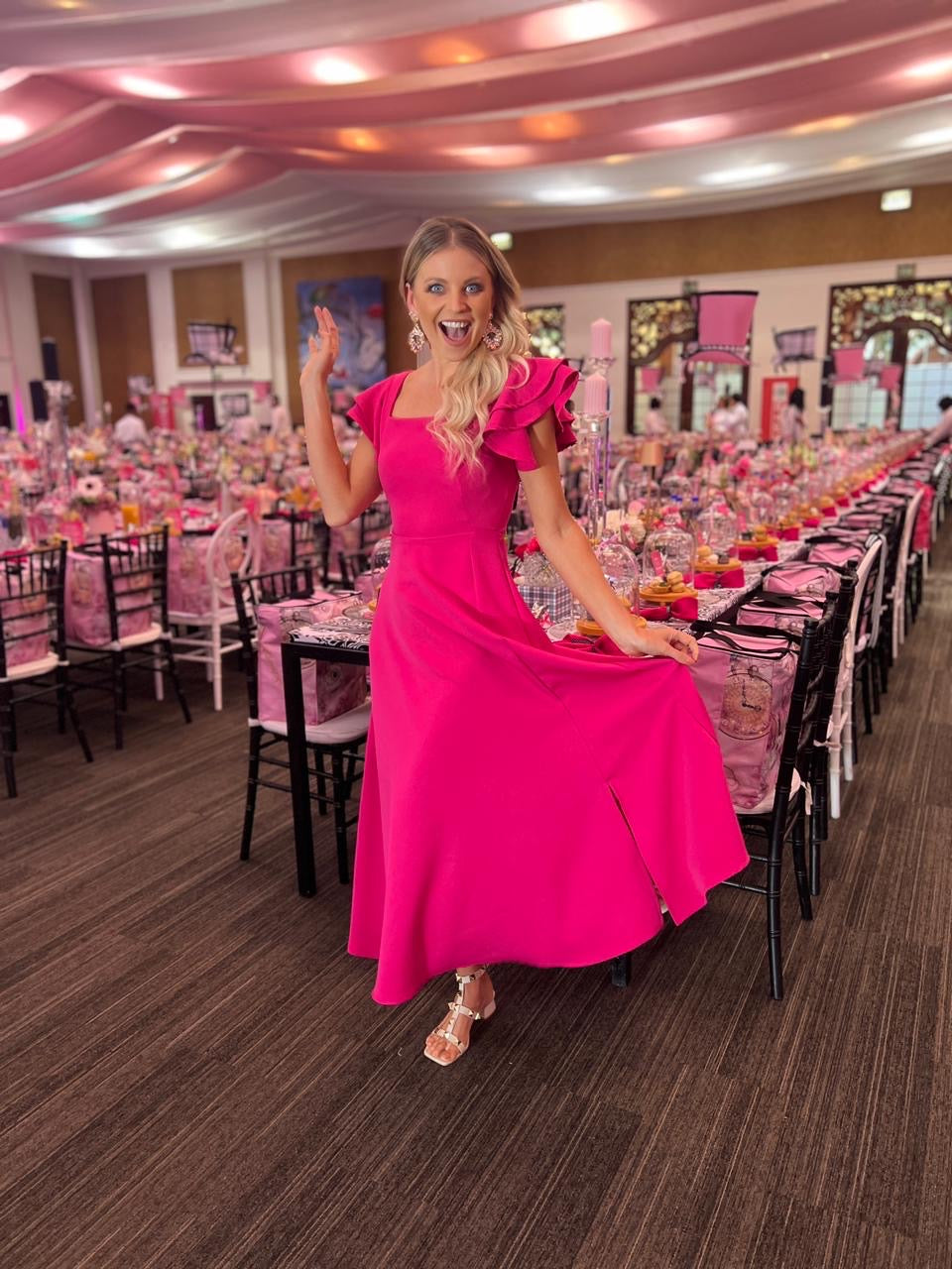 KIMBERLEY DRESS IN HOT PINK