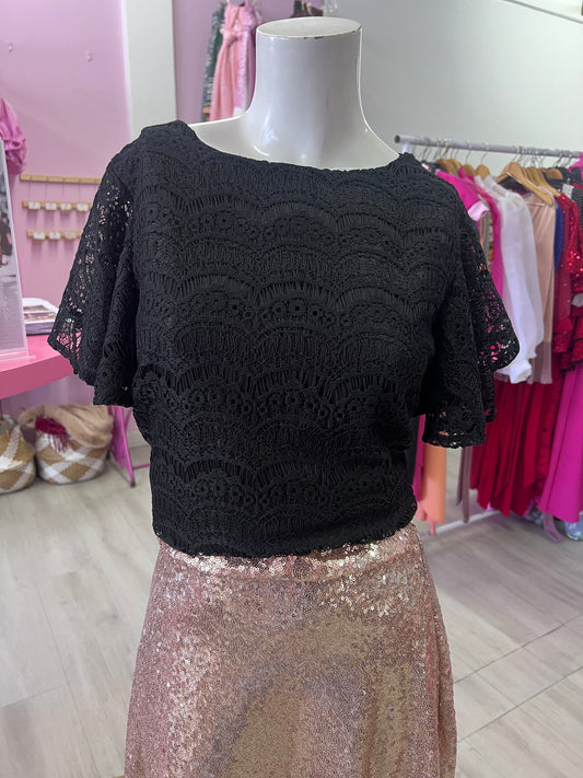 Black Frill Top