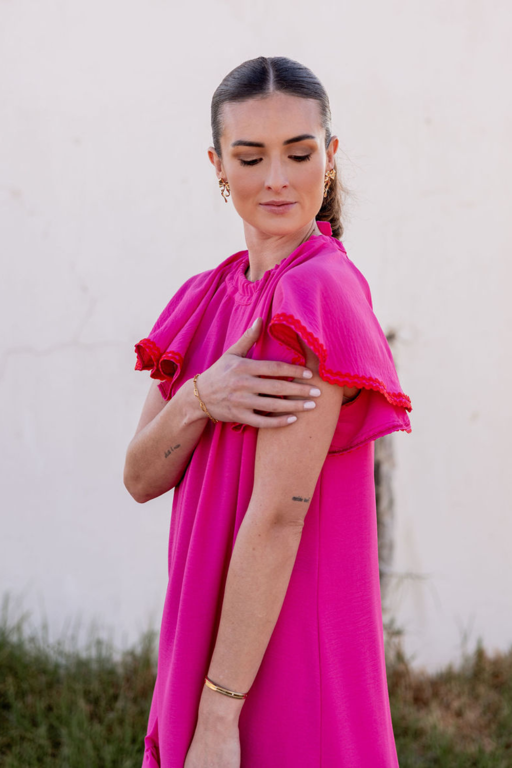 Bow Pop Pink Maxi