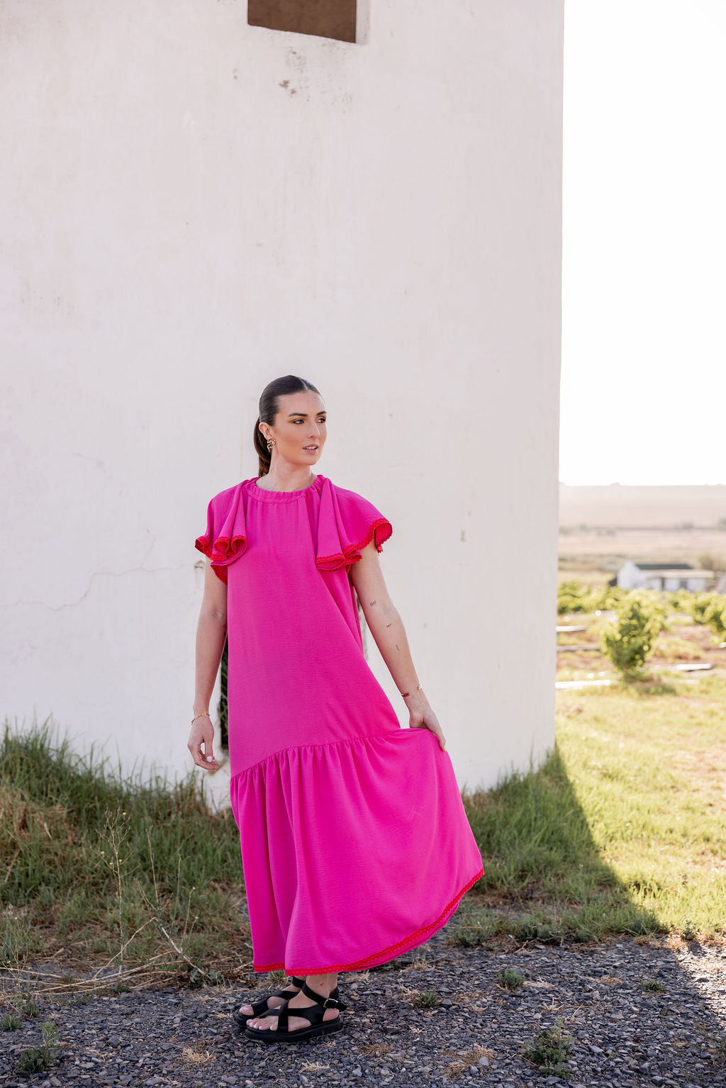 Bow Pop Pink Maxi
