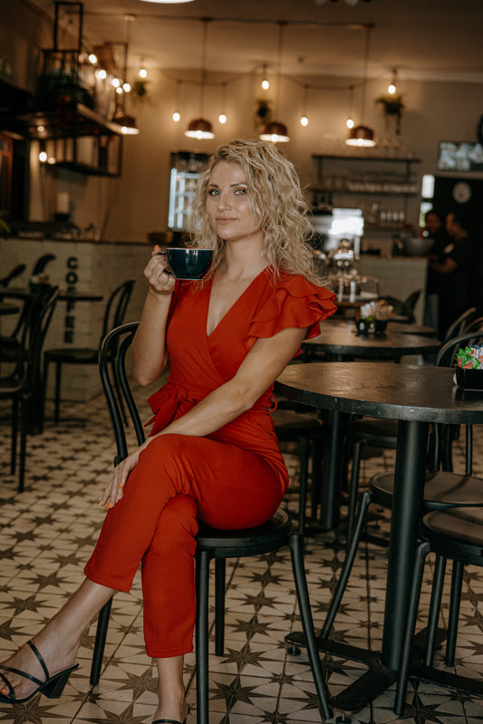 IZA JUMPSUIT IN RED