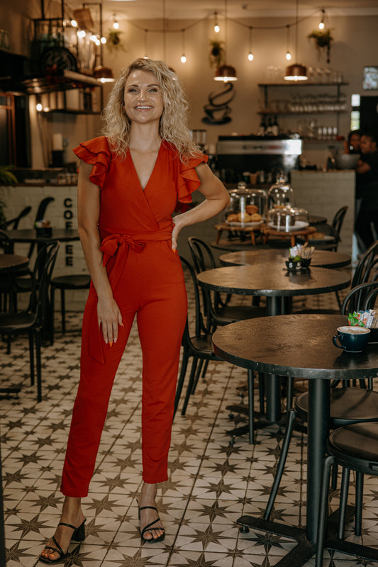 IZA JUMPSUIT IN RED