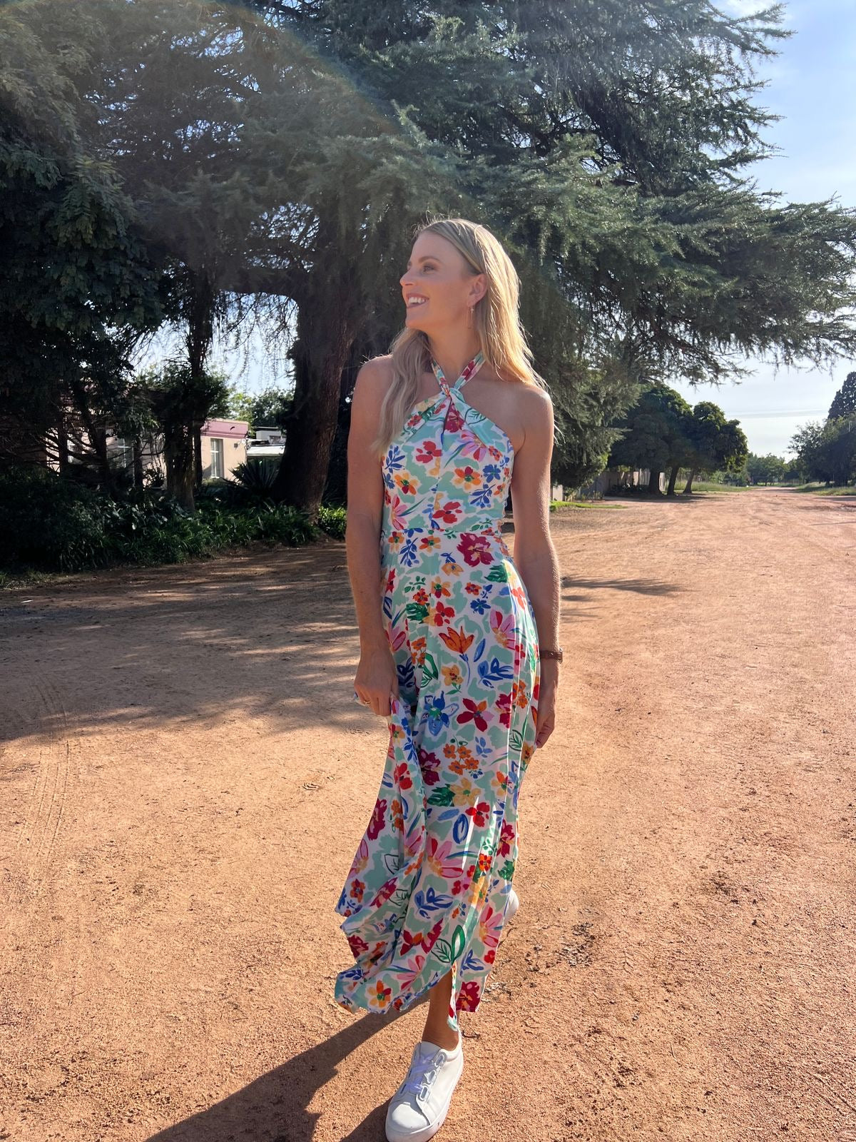 KNOTTED HALTER DRESS