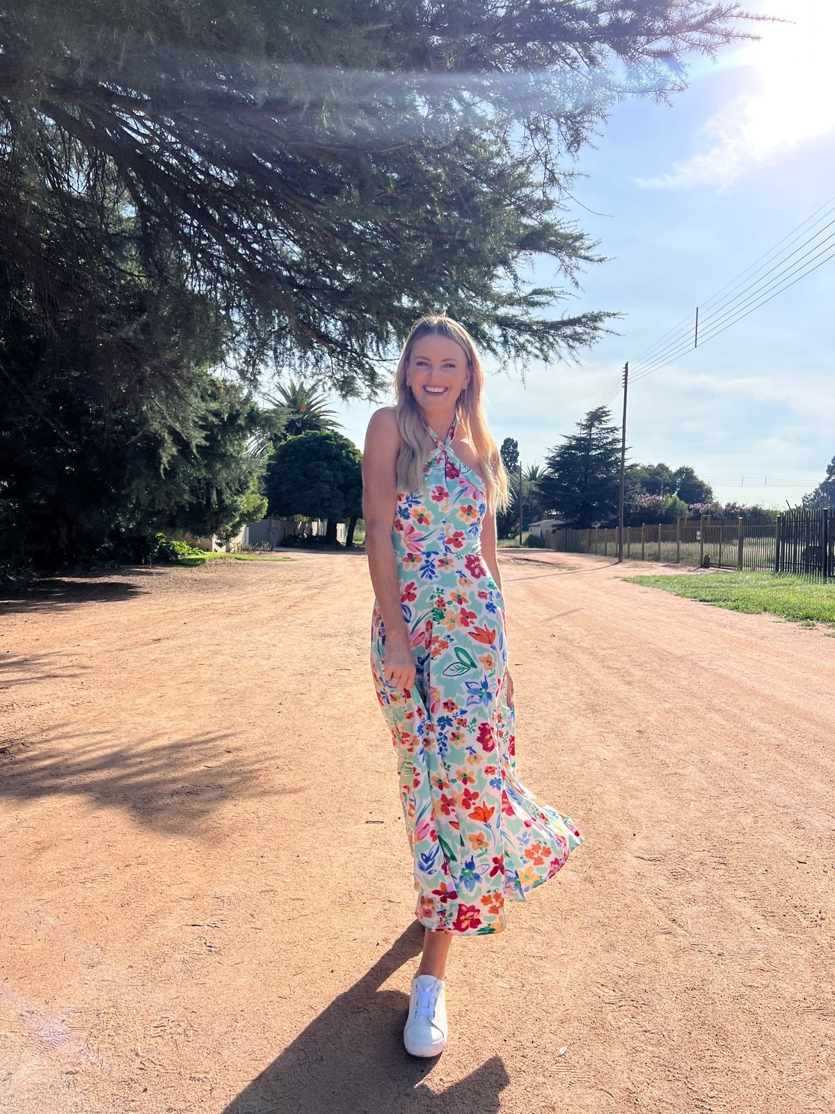 KNOTTED HALTER DRESS