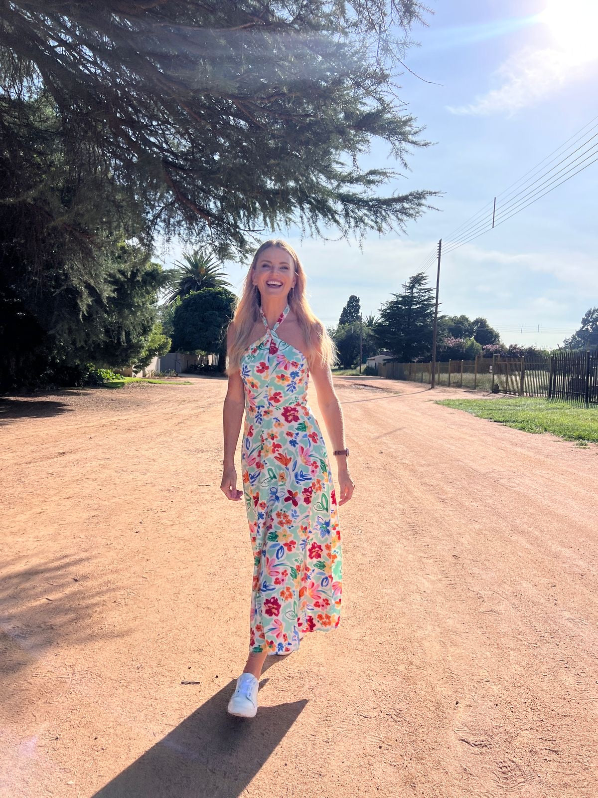 KNOTTED HALTER DRESS