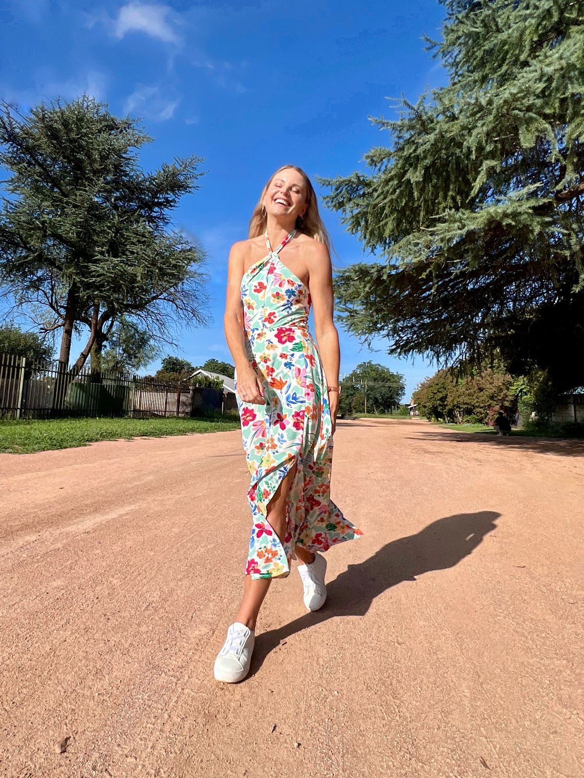 KNOTTED HALTER DRESS