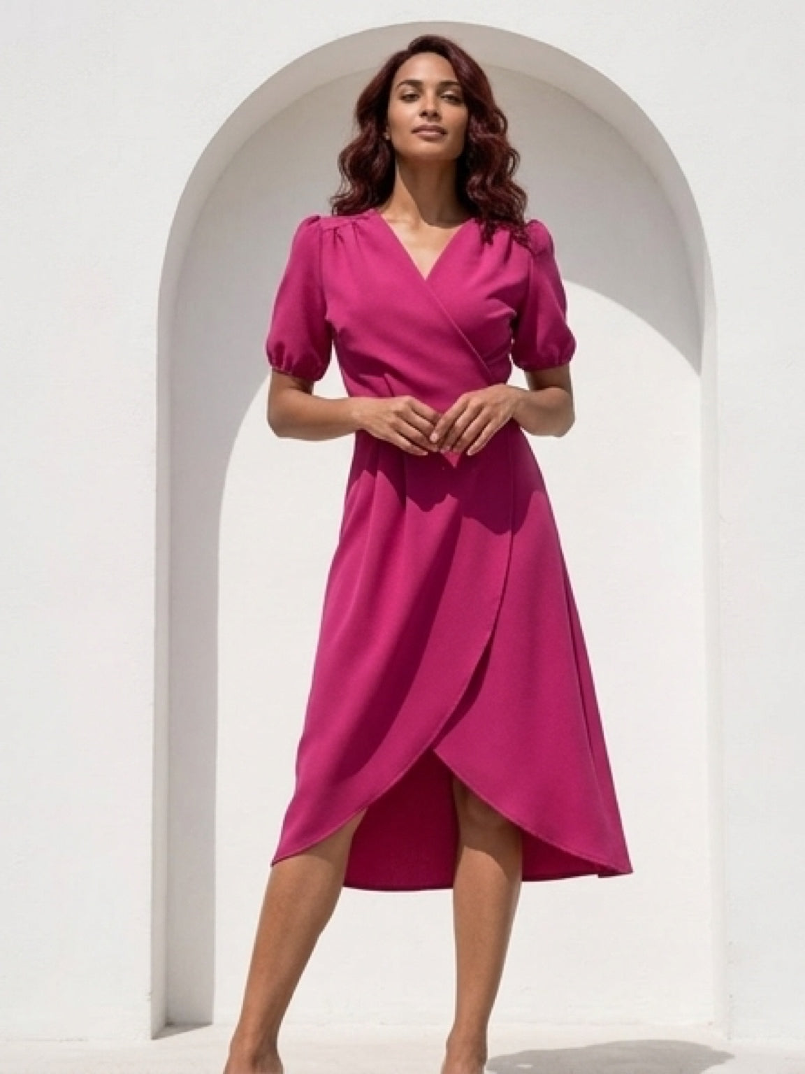 Short Sleeved Wrap Dress