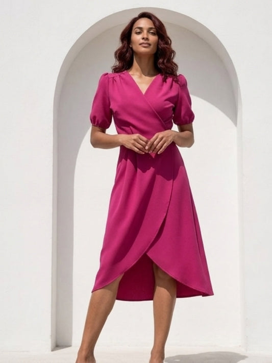 Short Sleeved Wrap Dress