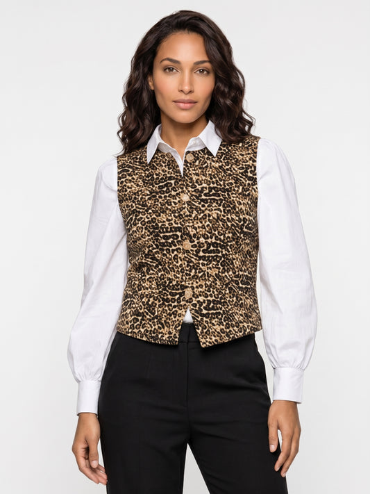 Classic Waistcoat in Leopard