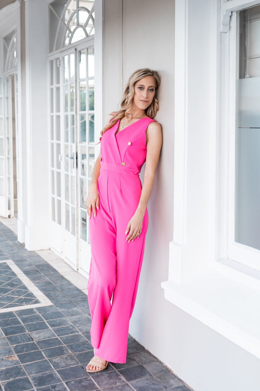 KRIS JUMPSUIT IN NEON PINK